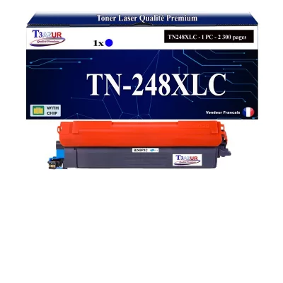 T3AZUR  -Toner compatible avec Brother MFC-L3740CDW MFC-L3740CDWE TN248 XL Cyan