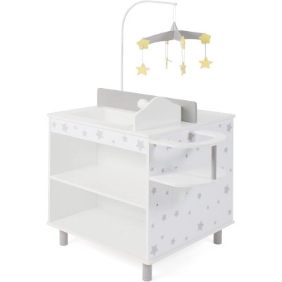 BAYER CHIC 2000 Table &agrave; Langer Multifonction pour poup&eacute;e Motif &eacute;toiles gris 
