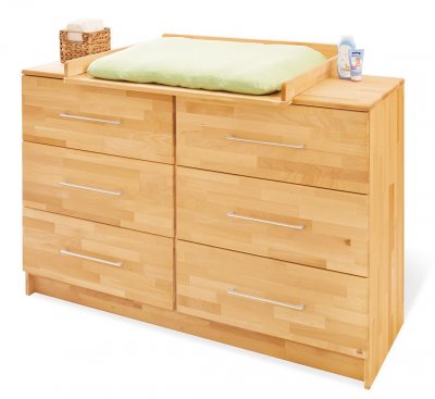 PINOLINO Table &agrave; langer pour b&eacute;b&eacute;s extra-large bois Natura 