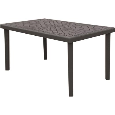 GRANDSOLEIL Table &agrave; manger de jardin - Polypropyl&egrave;ne - Gris anthracite - DIADEME