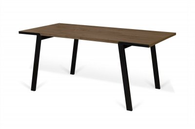 Table &agrave; manger DRIFT Noyer et m&eacute;tal noir TEMAHOME