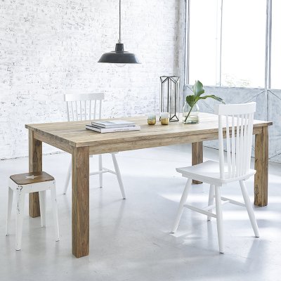 Table &agrave; manger en bois de teck recycl&eacute; 6 &agrave; 8 couverts