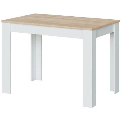 Table &agrave; manger LILIAN L109 x P67cm -  Blanc / Bois