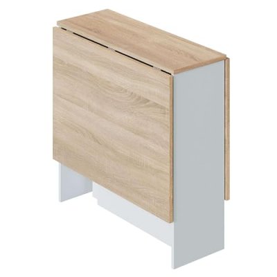 Table auxiliaire extensible L31/140 x P77 cm - Blanc/ch&ecirc;ne