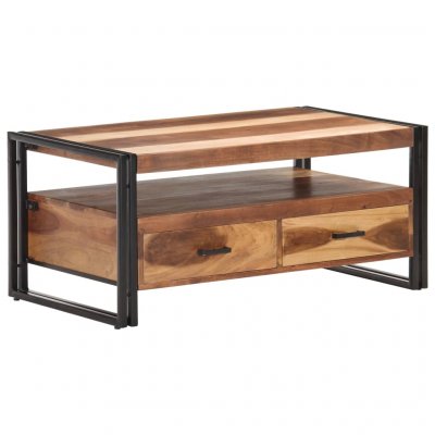 Table Basse 100x55x45 Cm Bois D'acacia Massif Vidaxl