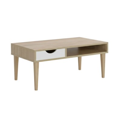 Table Basse 120x60 1 Tiroir 1 Niche effet bois - ALENIA -