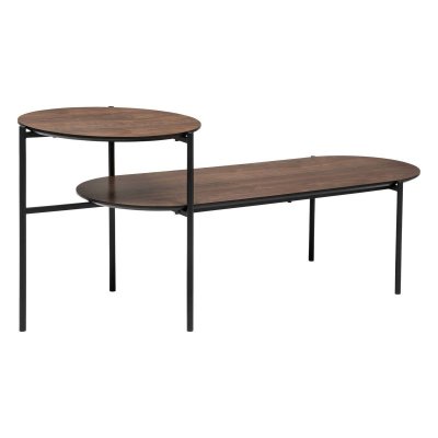 Table basse 2 niveaux kemi noyer atmosphera - naturel fonce