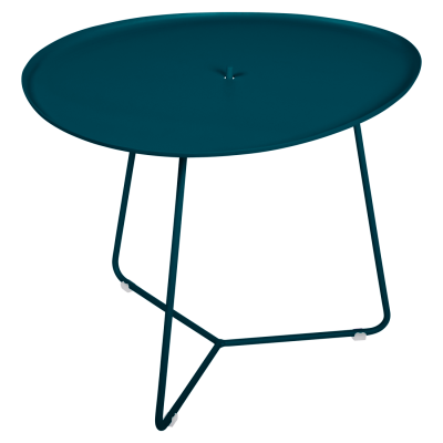 FERMOB Table basse &agrave; plateau amovible Cocotte  Bleu acapulco