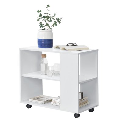 Table Basse &agrave; Roulettes V&eacute;rouillables &Auml;lvdalen 60 x 70 x 35 cm Blanc [en.casa]