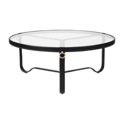 Table basse - ADNET &Oslash; 100 &Oslash; 100 x H 45 cm Cuir marron