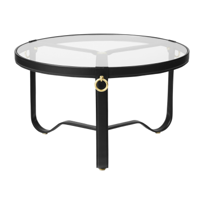Table basse - ADNET &Oslash; 70 &Oslash; 70 x H 45 cm Cuir noir