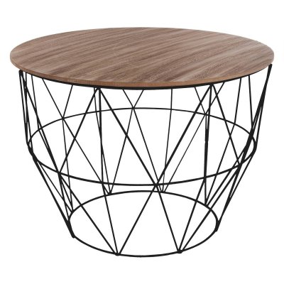 Table Basse Atomic Noire D56 cm - Atmosphera cr&eacute;ateur d'int&eacute;rieur