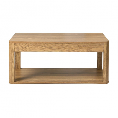 Table basse avec 2 plateaux rectangulaires effet bois L90 cm - CELIA