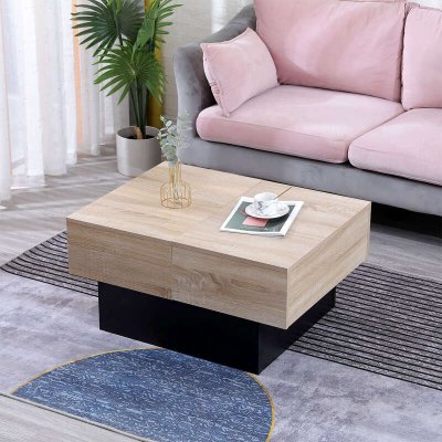 Table basse avec plateaux amovibles noire greta - black