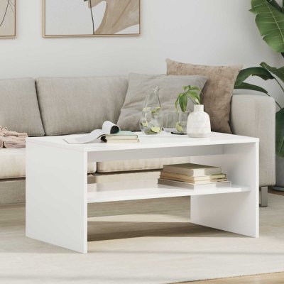 Table Basse Blanc 80 X 50 X 40 Cm Bois D'ing&eacute;nierie Vidaxl