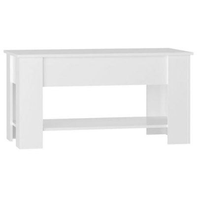 Table Basse Blanc Brillant 101x49x52 Cm Bois D'ing&eacute;nierie Vidaxl