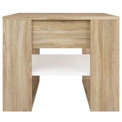 Table Basse Blanc Ch&ecirc;ne Sonoma 55,5x55x45 Cm Bois D'ing&eacute;nierie Vidaxl