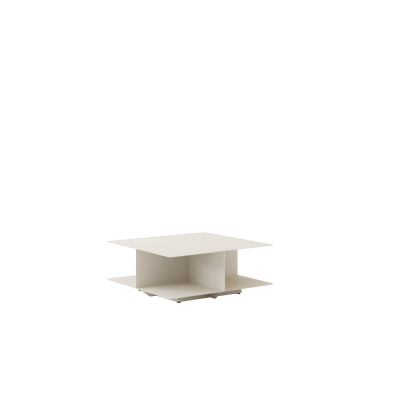 Table basse carr&eacute;e en acier ivoire 89x89x35,5cm Develius EV3 - &tradition