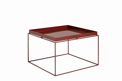 Table basse carr&eacute;e en m&eacute;tal chocolat 60 x 60 x 39 cm Tray - HAY