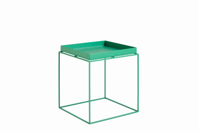 Table basse carr&eacute;e en m&eacute;tal menthe poivr&eacute; 40 x 40 x 44 cm Tray - HAY