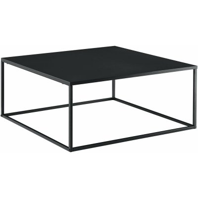 Table basse carr&eacute;e salon en m&eacute;tal 85 x 85 cm noir mat 03_0006133