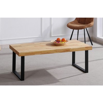 Table basse coloris noir / ch&ecirc;ne nordique, Longueur 120 x largeur 60 x hauteur 43,50 cm