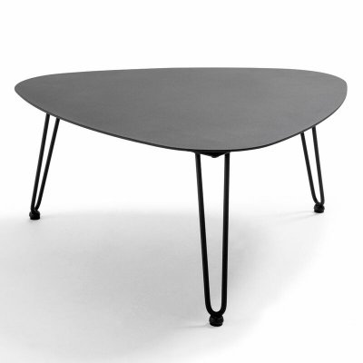 Table basse d'int&eacute;rieur - 76 x 74 x 37 cm - Aluminium - Oviala - Gris