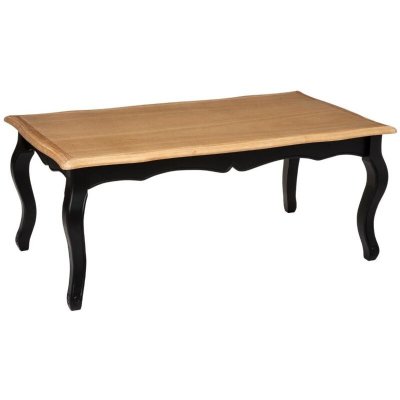 Table basse design ""chrysa"" 110cm noir & naturel