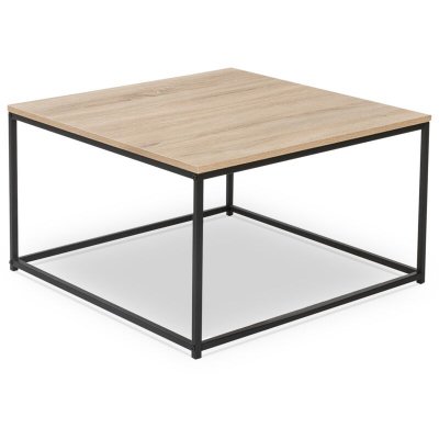 Table basse DETROIT carr&eacute;e 70 cm design industriel 