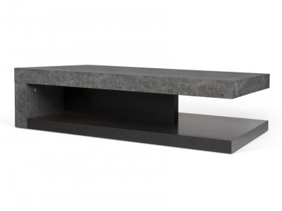 TEMAHOME Table basse effet bois b&eacute;ton et noir