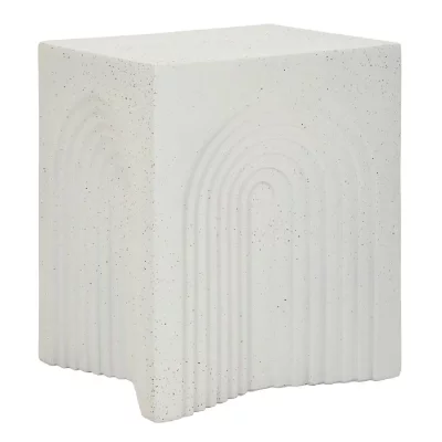 Table basse en magn&eacute;sium blanc, 40,5 x 40,5 x 50,5 cm