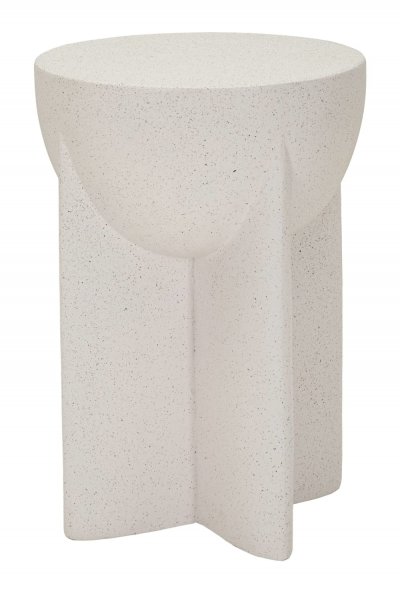 Table basse en magn&eacute;sium blanc, &oslash; 33,5 x 48,5 cm