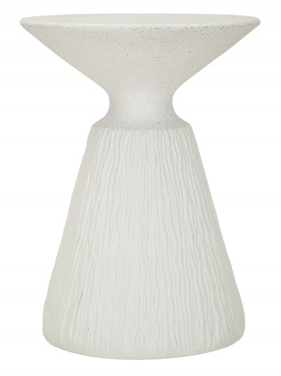 Table basse en magn&eacute;sium blanc, &oslash; 40 x 53 cm