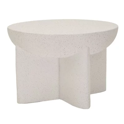 Table basse en magn&eacute;sium blanc, &oslash; 63,8 x 42,5 cm