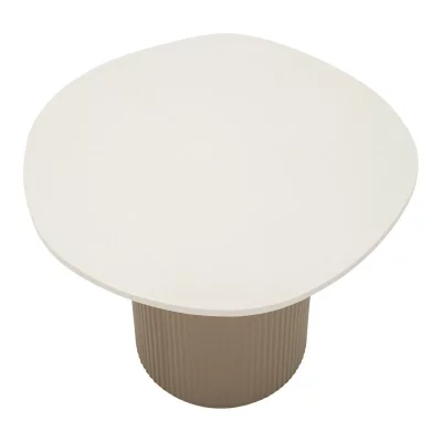Table basse en m&eacute;tal beige et marbre, 46 x 48 x 39 cm