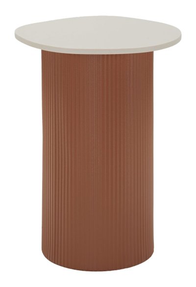 Table basse en m&eacute;tal effet brique et marbre, 35 x 37 x 53 cm