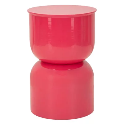 Table basse en m&eacute;tal fuchsia brillant, &oslash; 31 x 46 cm