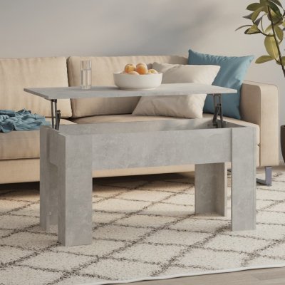 Table Basse Gris B&eacute;ton 101x49x52 Cm Bois D'ing&eacute;nierie Vidaxl
