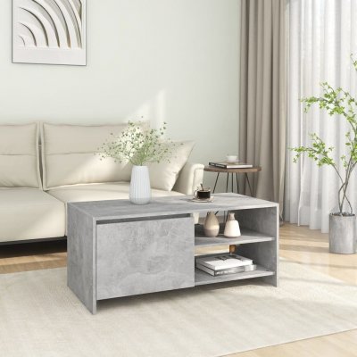 Table Basse Gris B&eacute;ton 102x50x45 Cm Bois D'ing&eacute;nierie Vidaxl