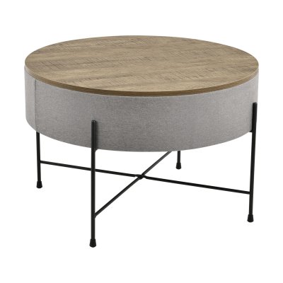 Table basse gris Rotondy pour un canap&eacute; en bois amovible