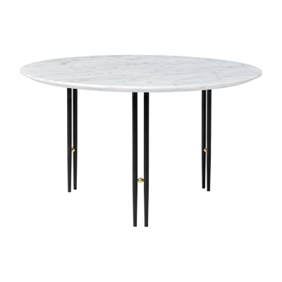 Table basse - IOI &Oslash; 70 Marbre Carrara blanc Noir &Oslash; 70 x H 40 cm