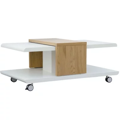 Table basse Joliet - 110 x 66 x 45 cm - Bois - Blanc 