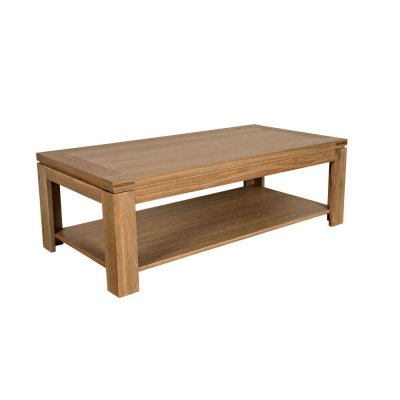 Table basse moderne bois ch&ecirc;ne clair massif - BOSTON