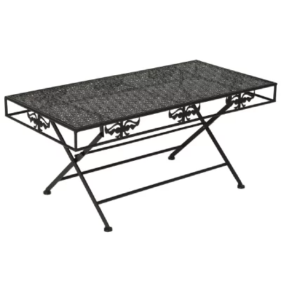 Table basse pliante style vintage m&eacute;tal 100 x 50 x 45 cm noir 245927