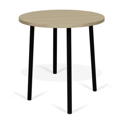 Table basse PLY 50 placage ch&ecirc;ne clair et m&eacute;tal noir TEMAHOME