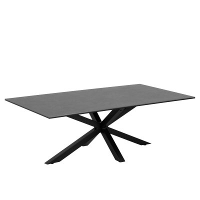 Table basse rectangulaire en c&eacute;ramique et m&eacute;tal L130 - chipre - noir