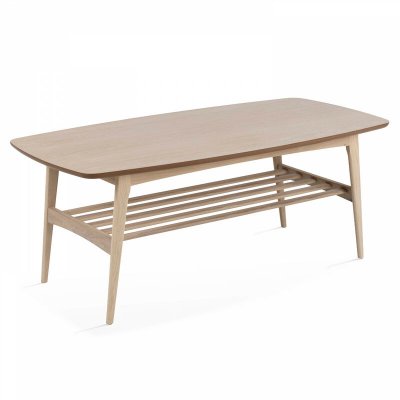 Table basse rectangulaire en ch&ecirc;ne massif 120 x 60 cm