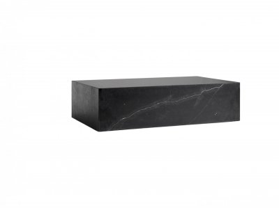 Table basse rectangulaire en marbre noir 100 x 60 cm Plinth Low - Audo