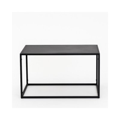 Table basse rectangulaire en m&eacute;tal noir mat Bricklane - Nero