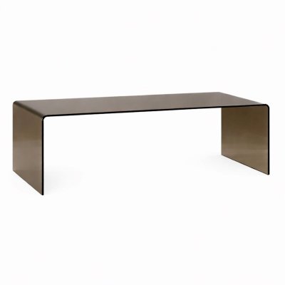 Table basse rectangulaire en verre 120x60 cm Marron